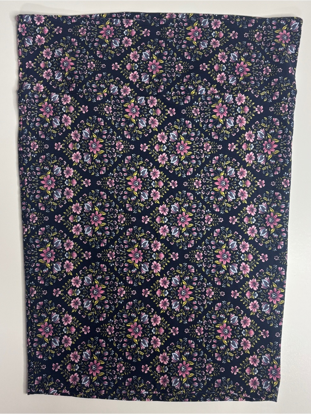 Torrid Floral Pencil Skirt Size 1 Plus Navy Pink Stretch Midi Skirt